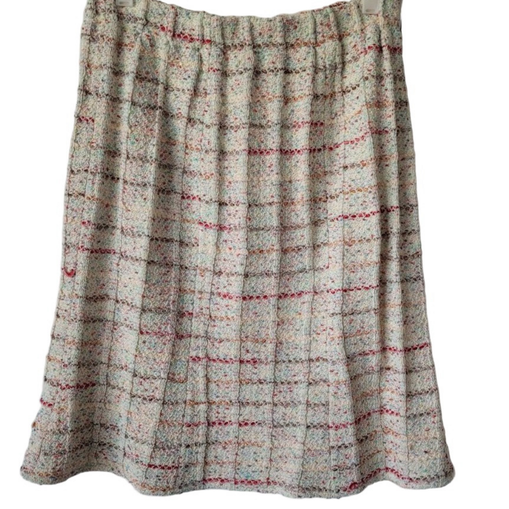 NEW ST. JOHN COUTURE Knit Pencil Skirt Red/Tan Size 4